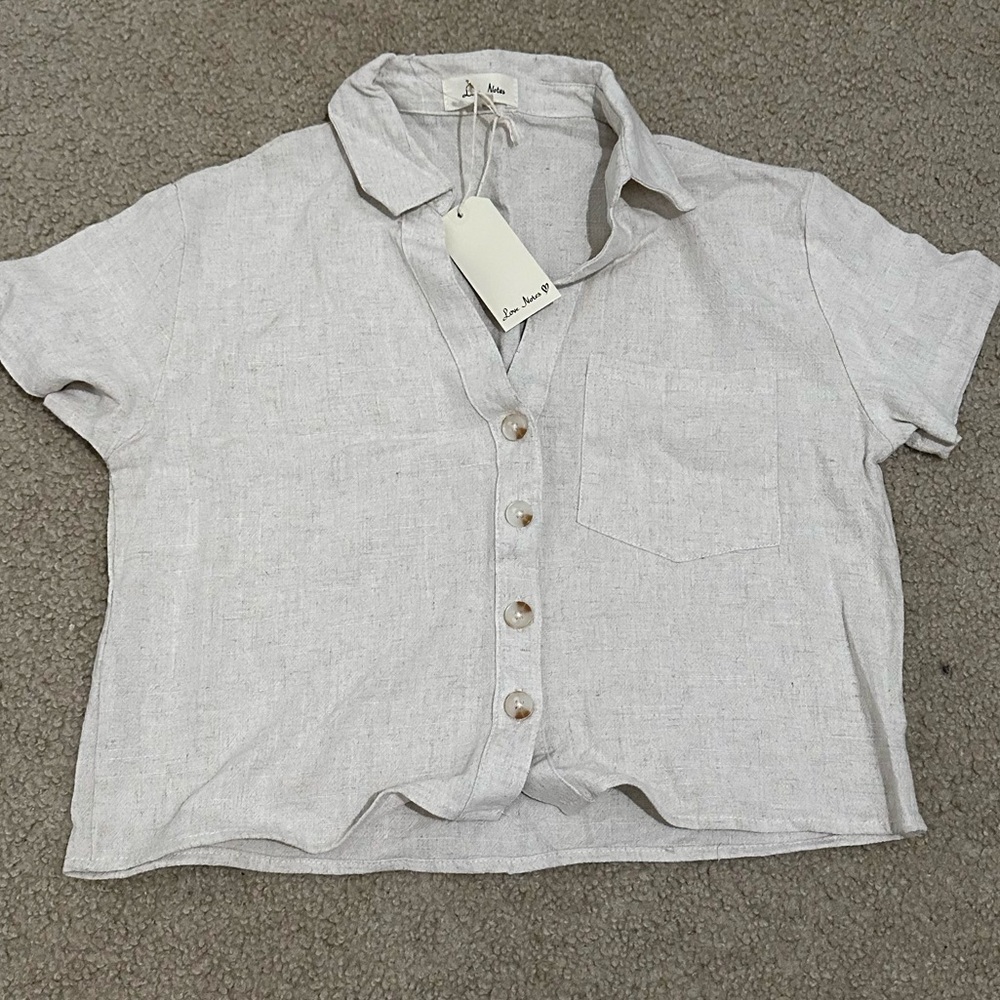Cropped button up shirt